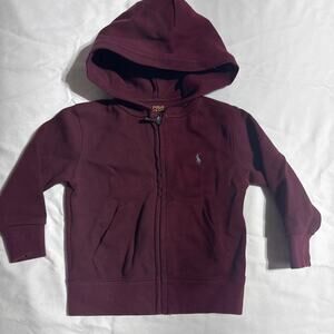 Polo Ralph Lauren Hoodie Boys 2T Red Full Zip Small Logo Pony Sweatshirt